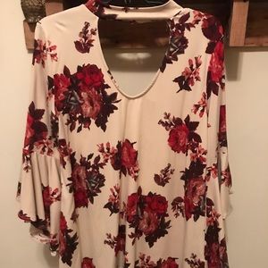 Choker neck floral too with bell sleeves!